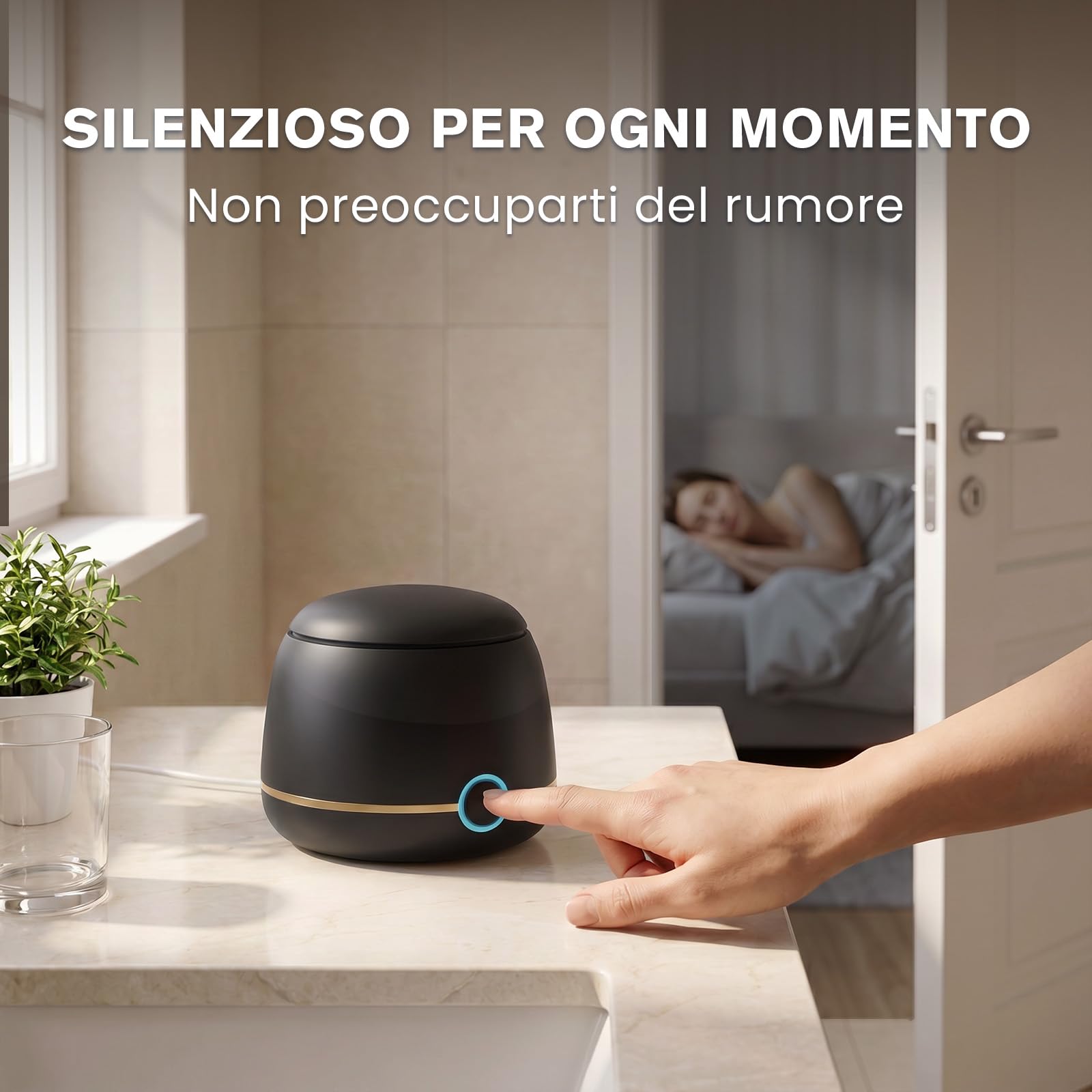 WRIYES 45kHz Pulitore Ultrasuoni, per la pulizia di allineatori dentali e apparecchi di contenzione, Pulitore Ultrasuoni Apparecchio Denti adatto anche per bite dentale,dentiere,ecc (nero)
