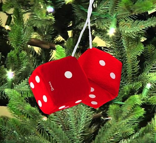 Vista 18 de Zento Deals 3" par de dados azules suaves con puntos blancos