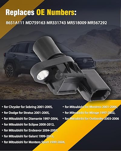 Miniatura 6 de OCPTY Sensor de velocidad de transmisión del vehículo para Chrysler Sebring, para Dodge Stratus, para Mitsubishi Diamante Eclipse Endeavor Galant