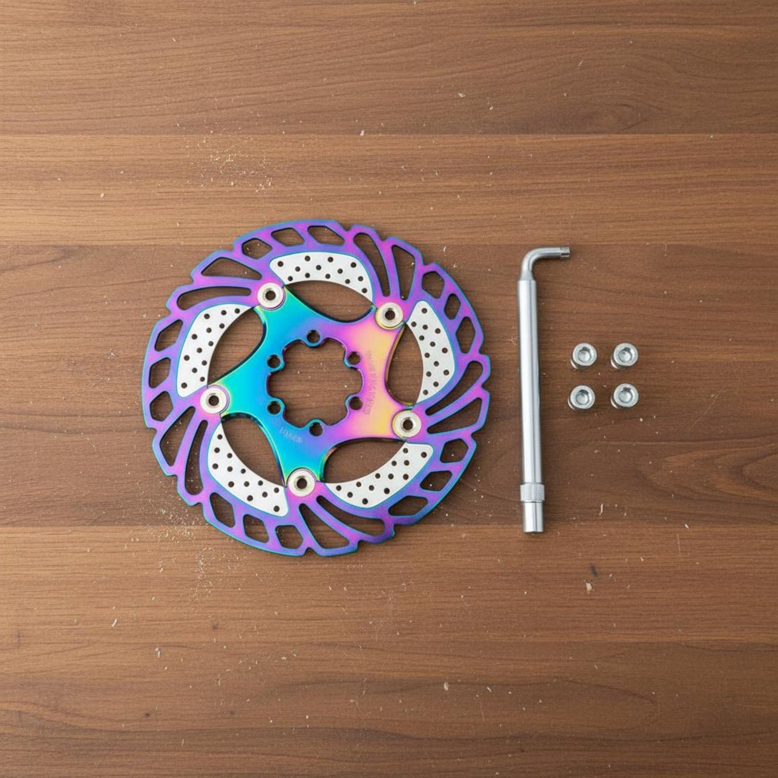 Disco de Freno para Bicicleta de Montaña Rotor Suspendido con Canales de Enfriamiento Acero Inoxidable SUS410 y Aleación 7075 Compatible con Seis, color to 1, 160 Mm