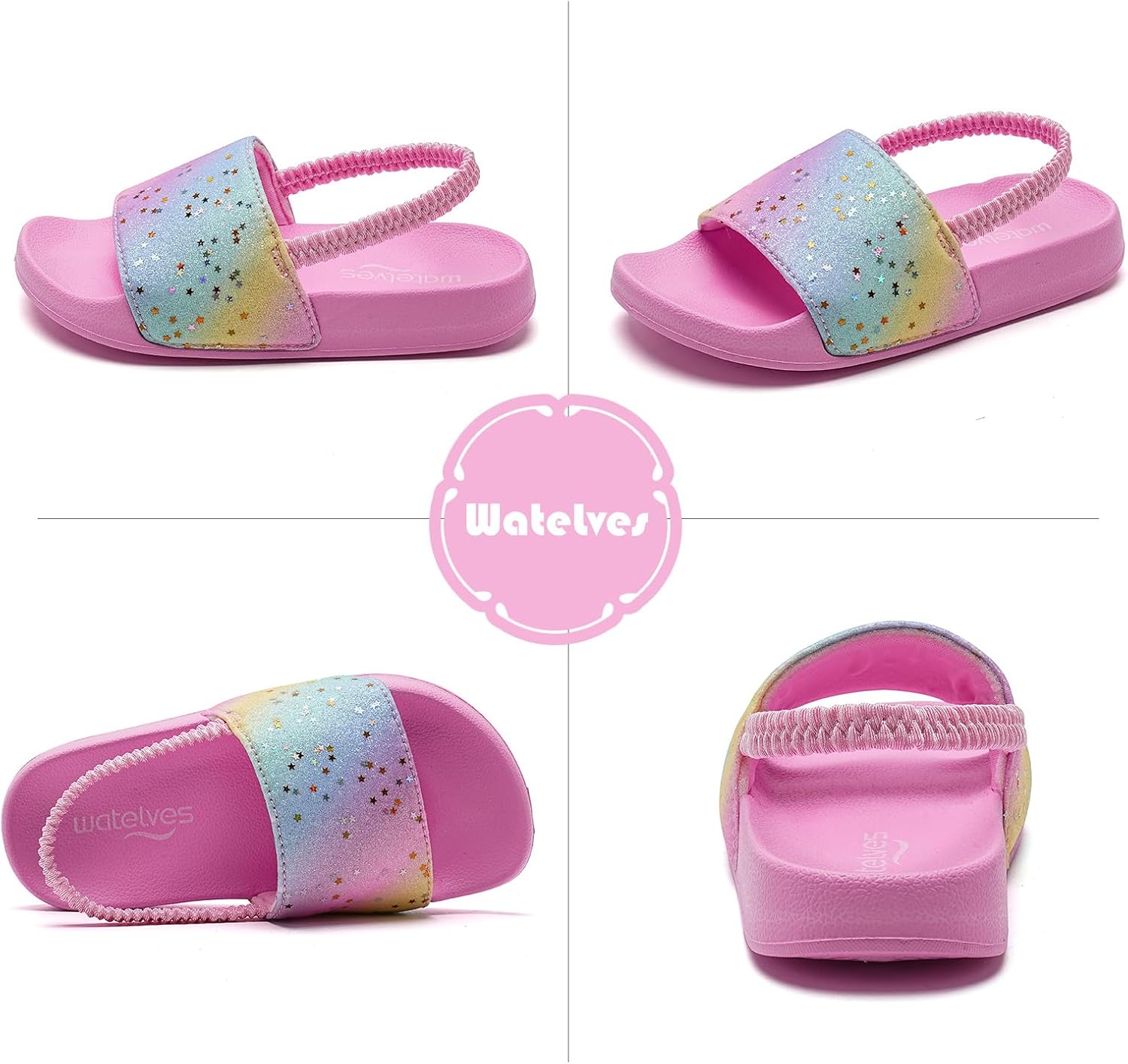 WateLves Toddler Boys Girls Slides Sandals for Swim Beach Kids Water Shoes Casual Summer Slippers