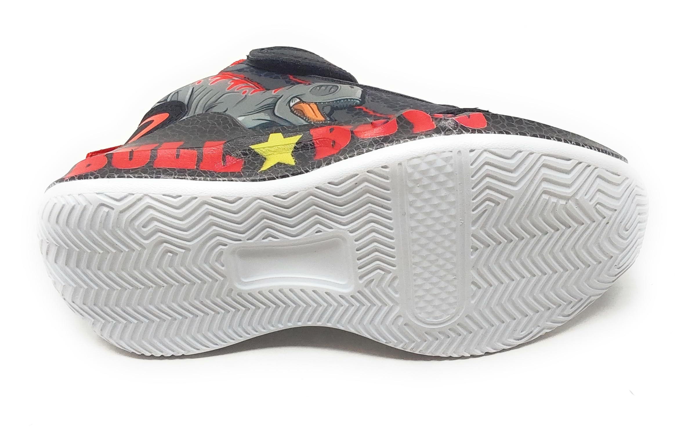 Bull Boys Scarpe Sportive per Bambini con luci e Dinosauro,Sneaker con Suola Antiscivolo amortizzante (Nero-Rosso, Sistema Taglie Calzature EU, Adolescente, Numero, Media, 31)