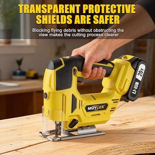 Miniatura 3 de Sierra de calar inalámbrica de 20 V, herramienta de sierra eléctrica con batería y carga, velocidad variable de 2900 RPM para corte de madera, 3