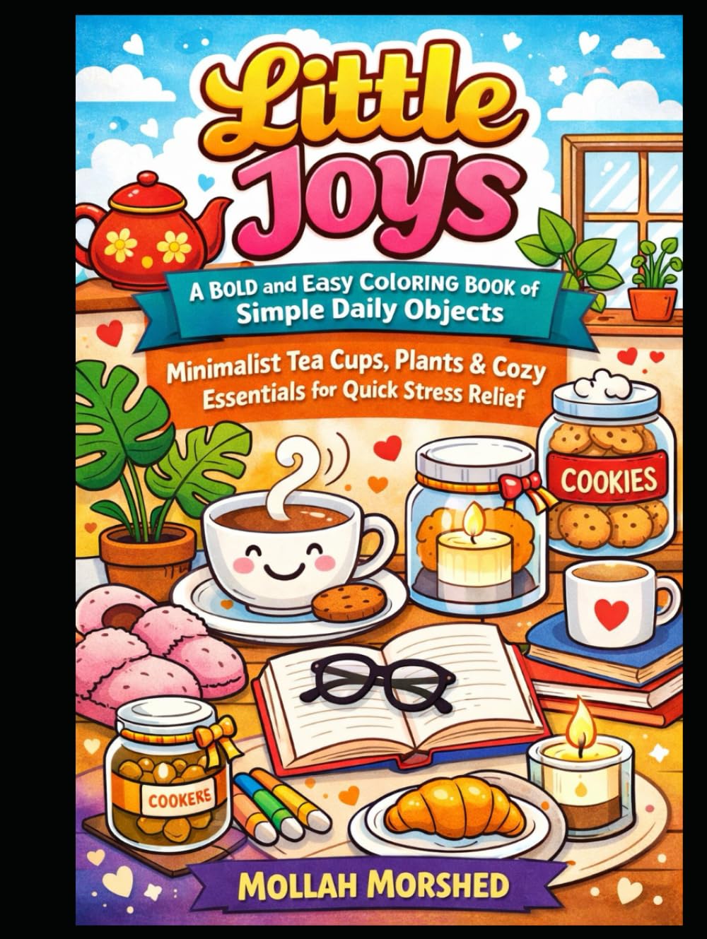 Little Joys: A Bold and Easy Coloring Book of Simple Daily Objects – Minimalist Tea Cups, Plants & Cozy Essentials for Quick Stress Relief