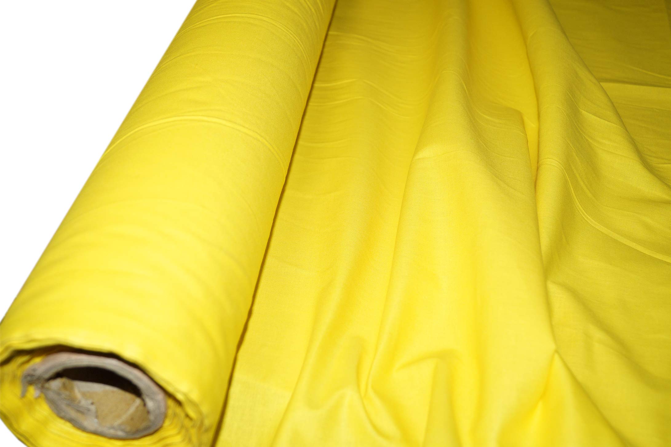 Yellow Plain 100% Cotton Fabric PER METRE / ***Free UK Post***