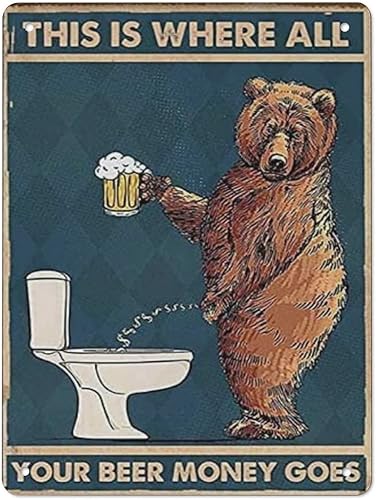This is Where All Your Money Goes - Arte de pared de metal, letreros de metal para decoración de pared vintage, carteles de hojalata vintage,
