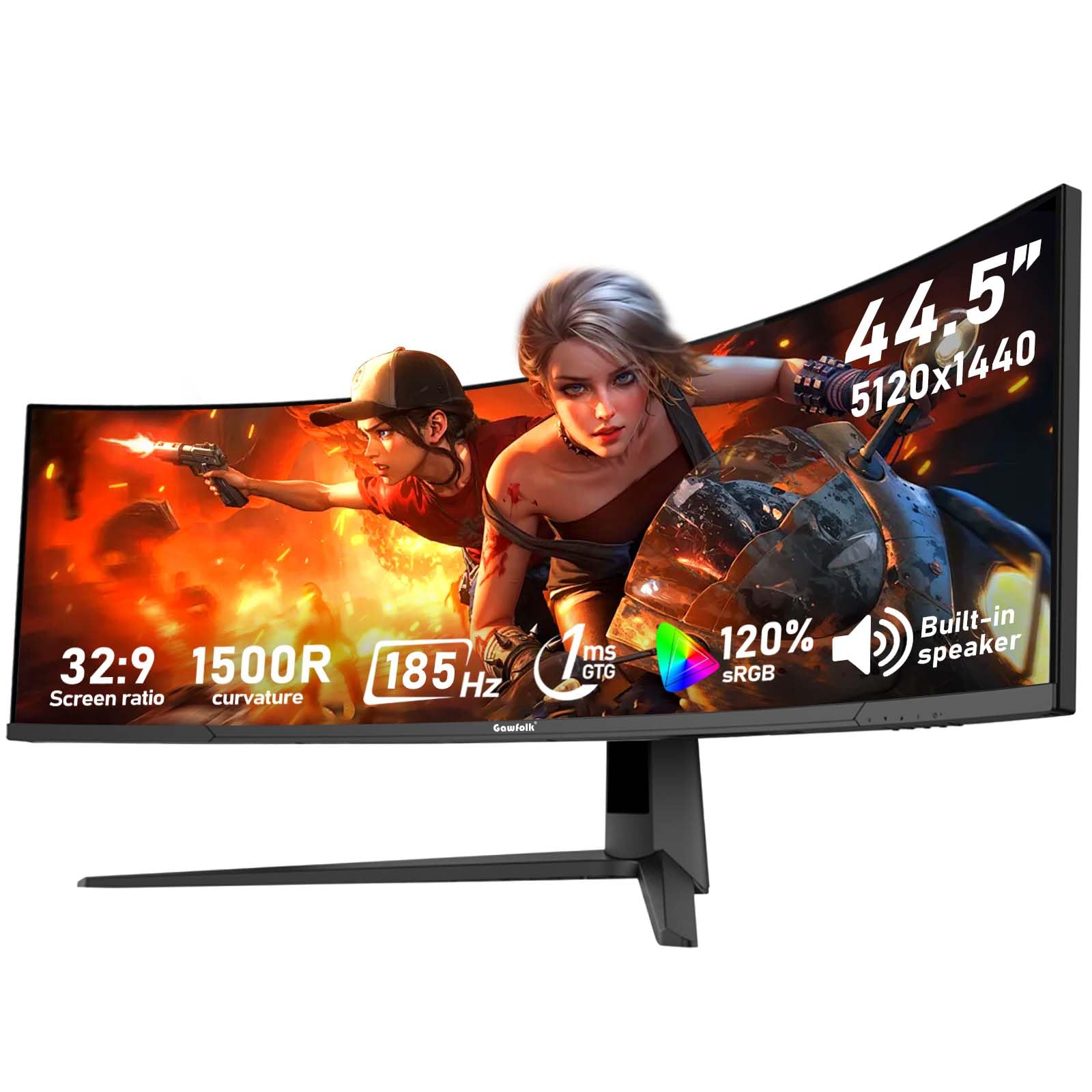 Gawfolk 27 inch IPS PC Screen, 4K Gaming Monitors 160Hz, 1ms,AdaptiveSync, 100%sRGB, 178° Wide Viewing Angle, HDMI 2.1, DisplayPort,Height-adjustable and swivel,75*75MM Wall Mount Compatible - Black — view 8