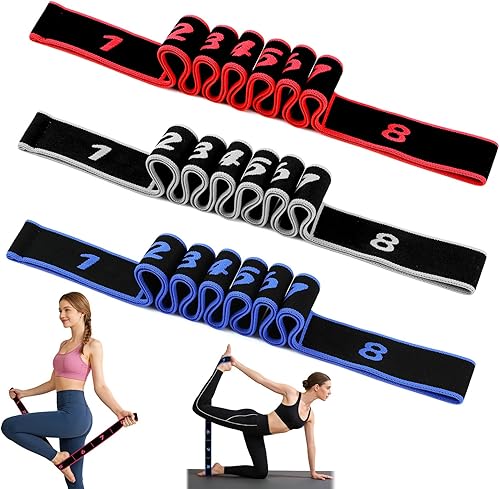 Miniatura 8 de Banda de resistencia elástica numerada de 8 secciones Banda de fitness con marcas claras para yoga, estiramiento, pilates