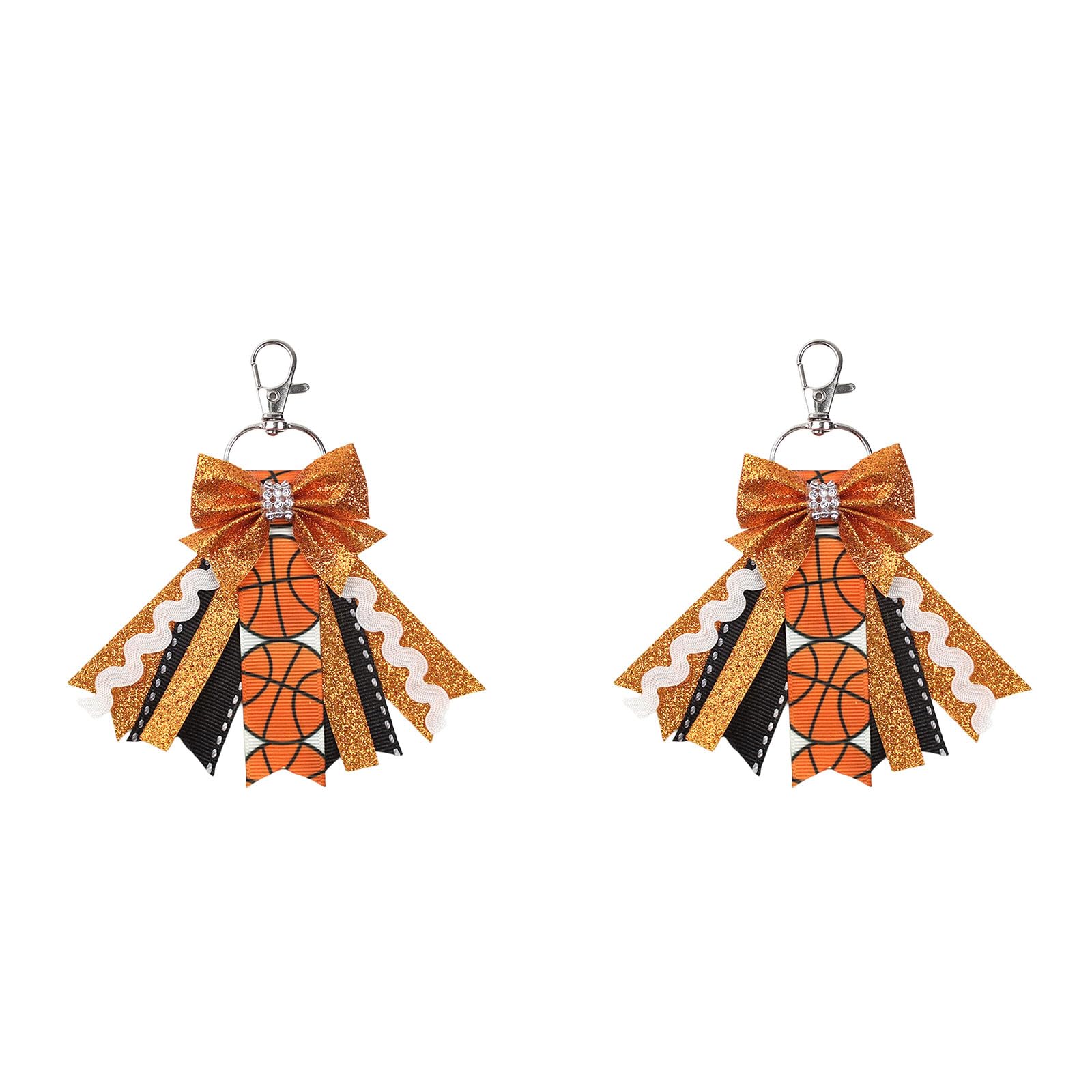 Xjdzineq Cheer PinMe Ribbon for Backpacks Glitters Cheerleaders Keychains Bulk Cheer Gift Bows Keychains