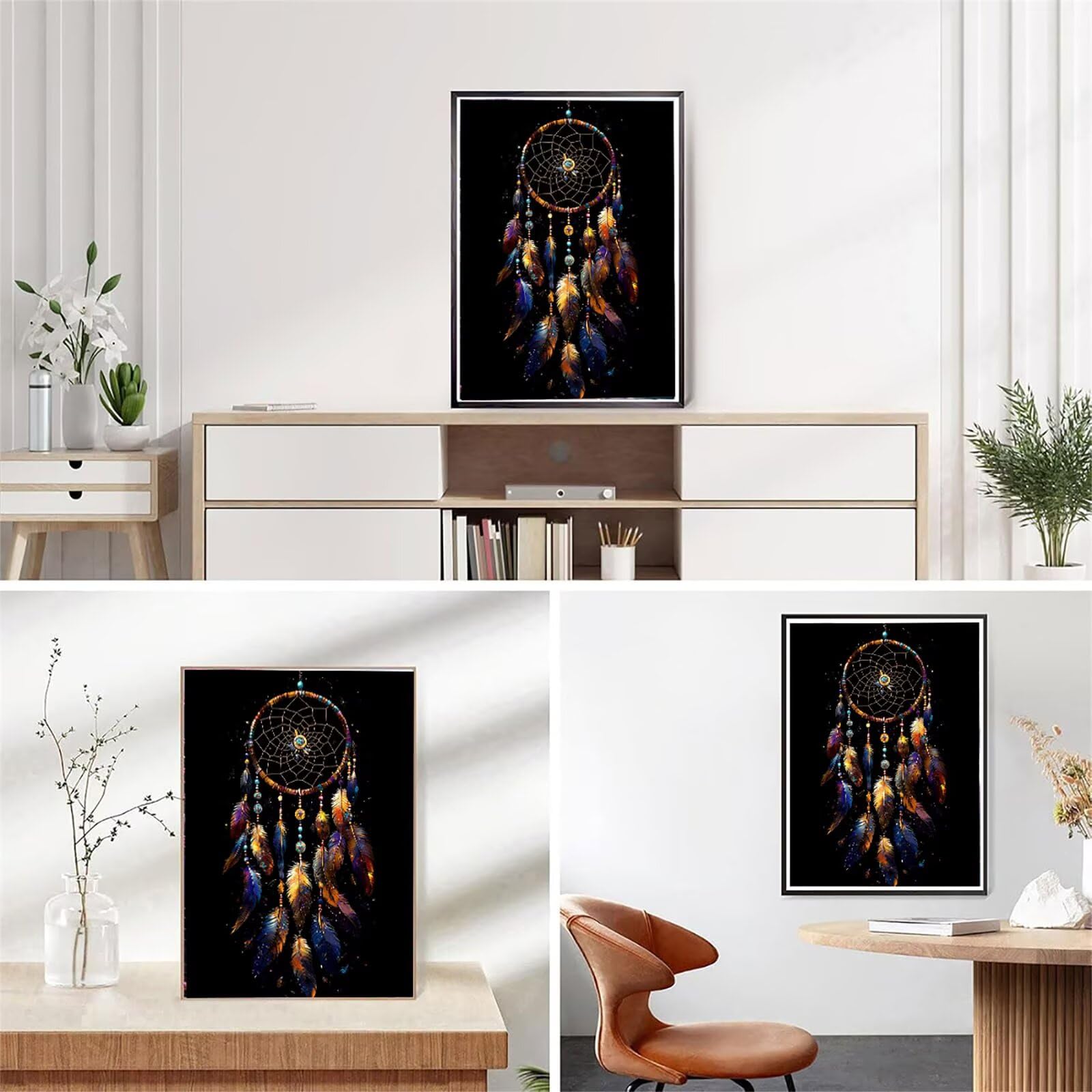 Malarstwo diamentowe, łapacz snów 5D, obraz do malowania diamentami, abstrakcja, 90 x 120 cm, okrągły obraz dla dorosłych początkujących, z akcesoriami, "zrób to sam", mozaika, zestaw do