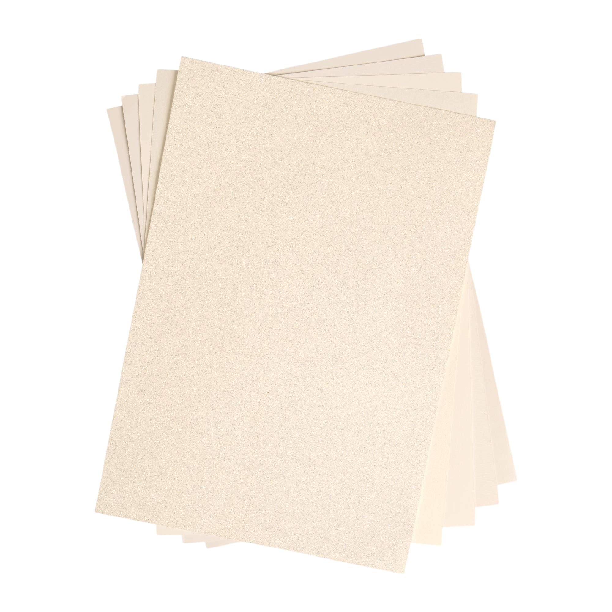 Sizzix Surfacez The Opulent Cardstock Pack, Assorted Finishes, 250gsm - A4 Ivory 50 Sheets