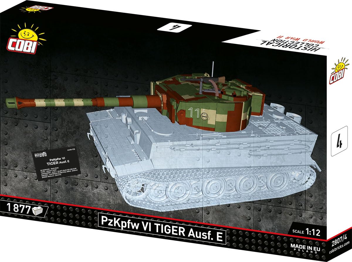 COBI PzKpfw. VI Tiger, 70 cm (Länge) x 30 cm (Breite) x 24 cm (Höhe), Dark Green
