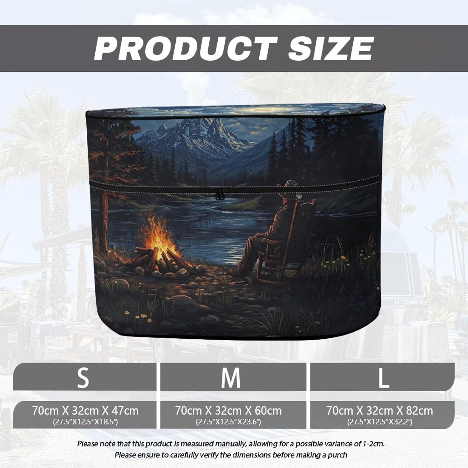 RV Camper Propane Tank Cover Traveler Campfire Print Waterproof UV Propane Tank Cover Polyester Waterproof Cover Weather Resistant Propane Tank Cover,Double 30lb