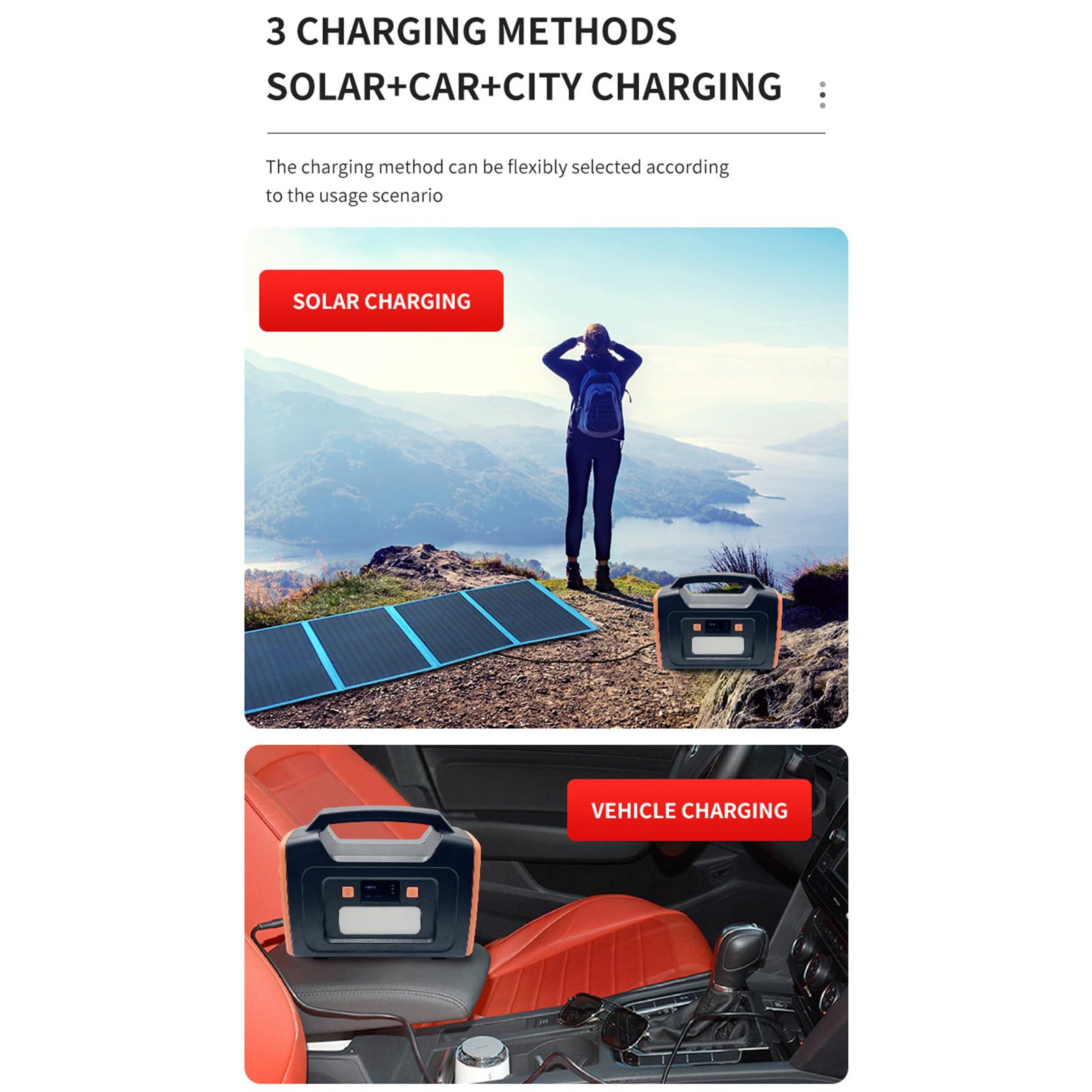 Potente Alimentatore per Esterni, accumulo di energia Portatile, Alimentazione di Emergenza per Tour in Auto e Campeggio all'aperto