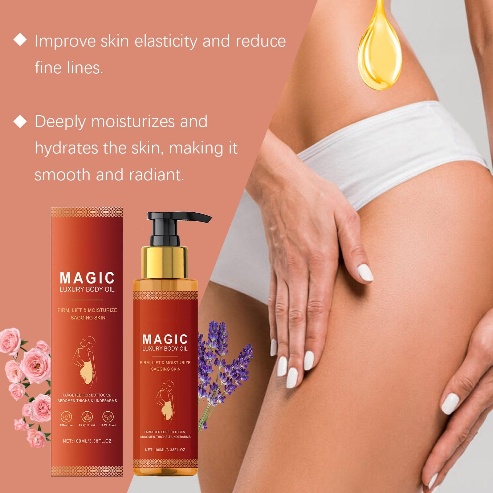 Glow Remedy Oil, 100ml Magic Body Firming Oil For Women, For A Smooth, Moisturising Body Tightening Lotion, Radiant Skin, Effectively Improves Fine Lines - View #2