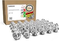 Vista 14 de Wheel Accessories Parts 24 tuercas de orejeta estilo OEM M14x1.5 14x1.5 rosca de 1.60" de largo, color negro, hexagonal de 13/16" 21mm, compatible