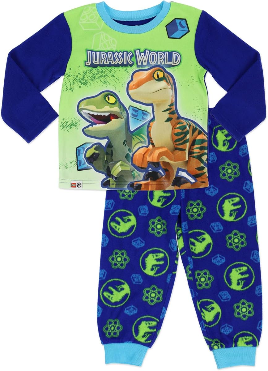 LEGO Jurassic World Boys 2 Piece Pajama Set, Size 2T Navy