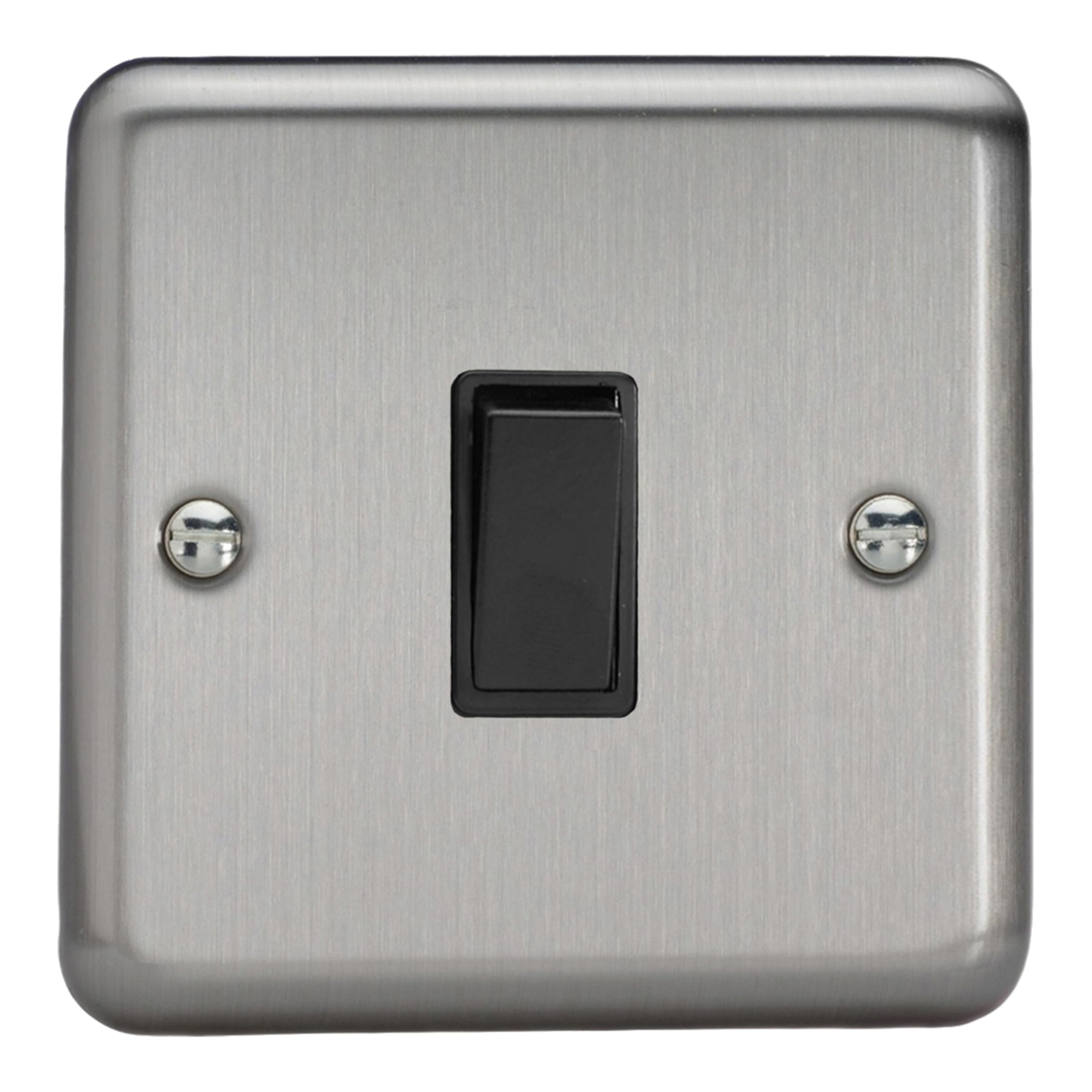 Switch Silver Light 10A 2-Way Classic Matt Chrome + Black Insert Varilight XS1B