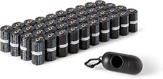 Amazon Basics Leakproof Dog Poop Bags with Dispenser & Leash Clip - Unscented 13x9 Inch, 600 Count