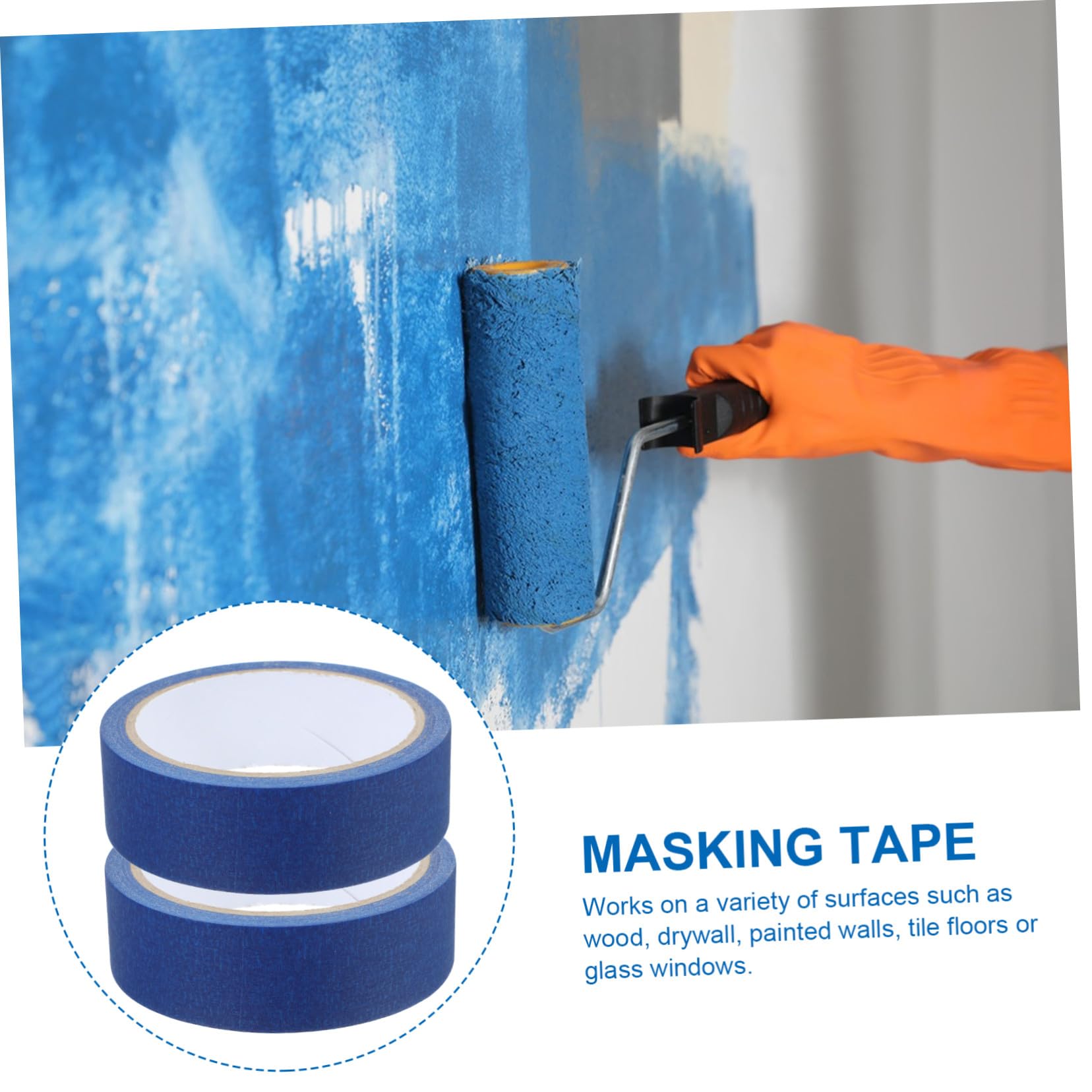 4 Rouleaux Ruban de Masquage Peinture Bleu Foncé Lot de Adhésif pour DIY Décoration Protection et Projets Artistiques