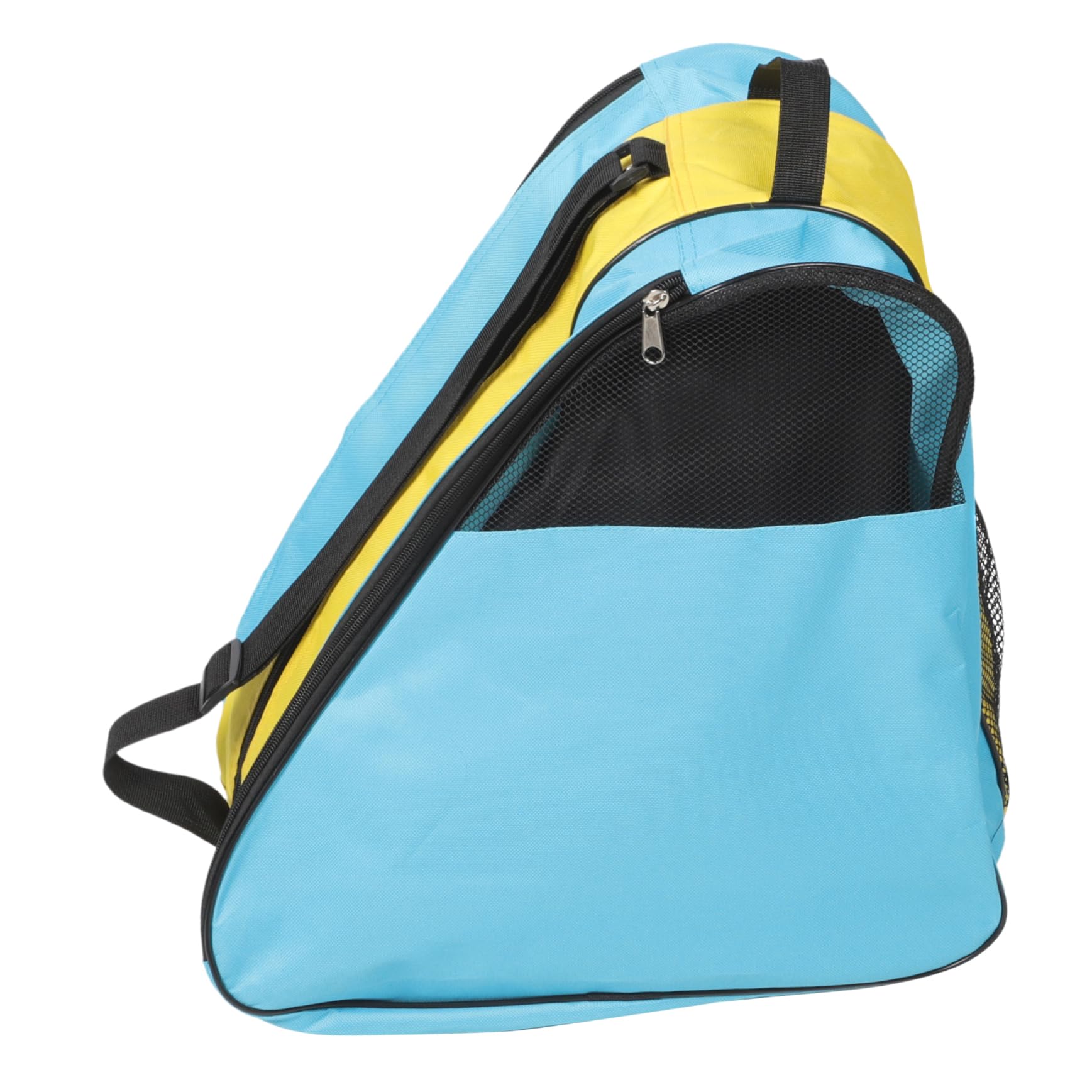 UPKOCH Borsa Porta Pattini a Rotelle Zip, Zaino per Scarpe da Pattinaggio | Nylon, Blu e Giallo, Rete Parziale, Tracolla Singola, per Conservazione e Trasporto