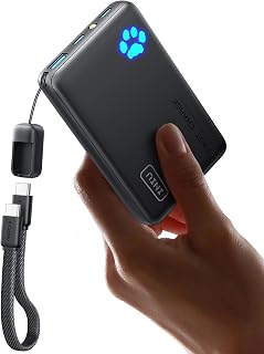 INIU Power Bank, Pequeño 45W Carga Rápida 10000mAh USB C Bateria Externa | Cable USB C Desmontable, Apto para Avión, Esenciales de Viaje, Bateria Portatil para iPhone 17 16 Pro, Samsung S22, Xiaomi