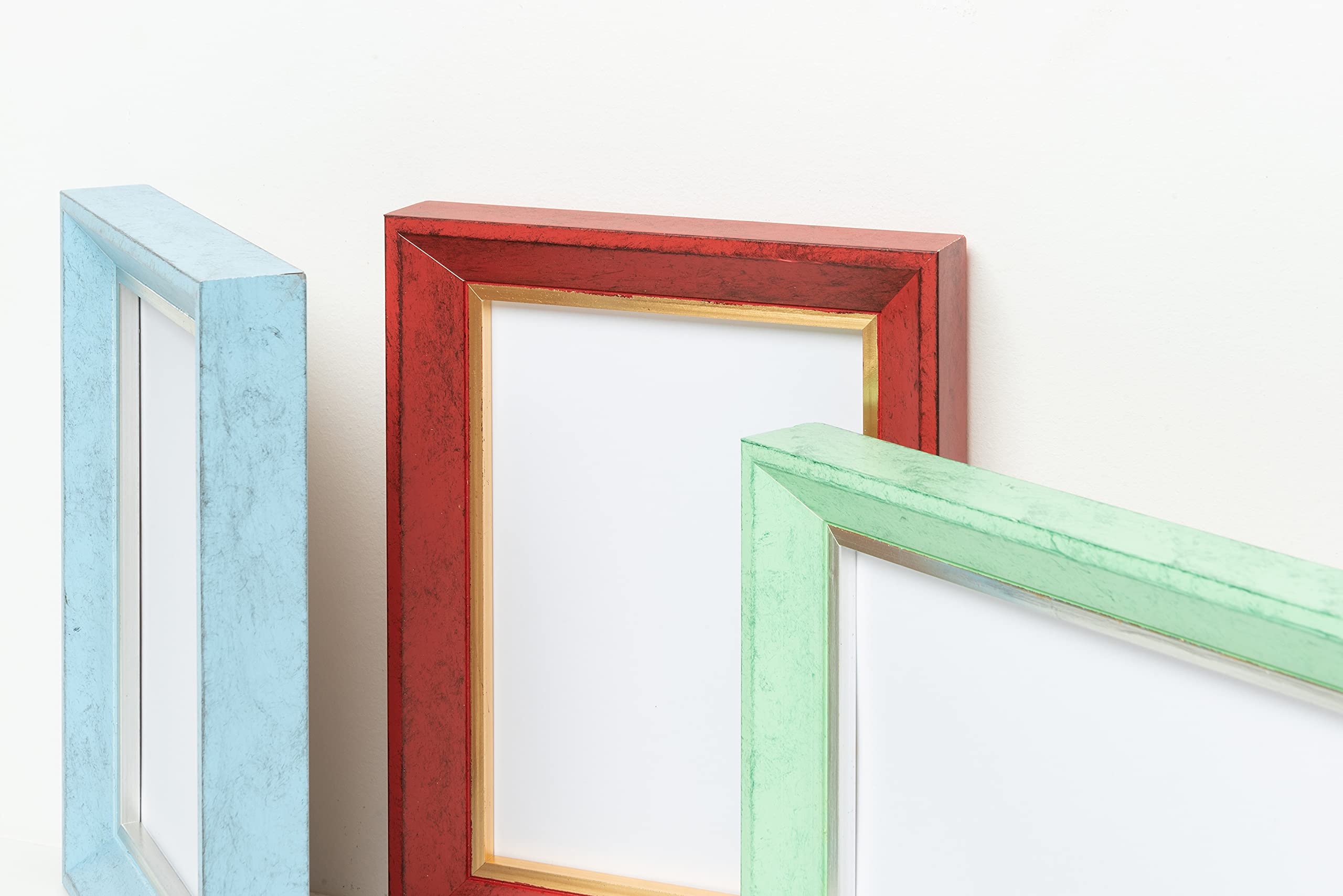 Wallazz Cornice Portafoto in Legno Pregiato - Made in Italy - Vetro Sintetico Infrangibile Crilex - Disponibile in Diverse Varianti - Design Italiano e Qualità Artigianale,30x40cm Rosso