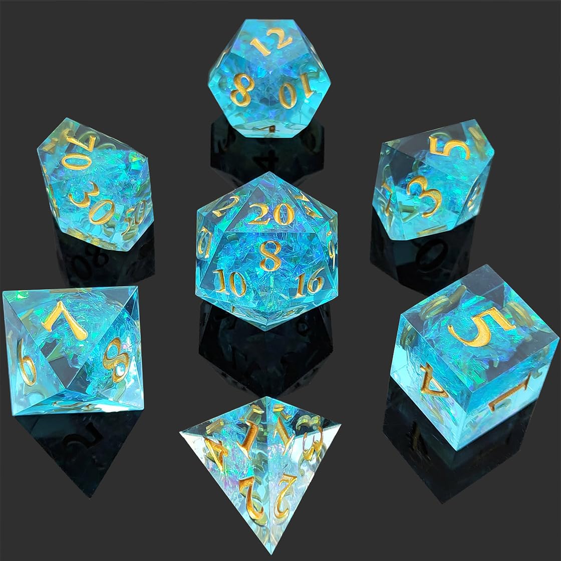Stampi Silicone Dadi D&D, Stampo Dadi Poliedrici per Giochi di Società, Stampini Resina Epossidica Dadi Poliedrici, Dice Resin Molds per DND RPG MTG Dungeon and Dragons Gioco (Dadi D&D)