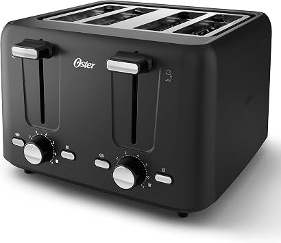 Oster 4-Slice Toaster with Bagel and Reheat Settings and Extra-Wide Slots