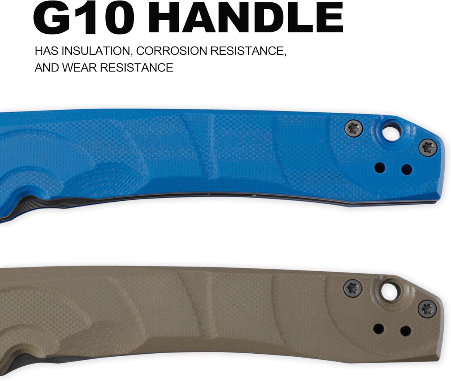 Petrified fish PFP11 Ripple Folding Knife,3.78" 14C28N Steel Hollow Blade G10 Handle Folding Pocket Knife for Camping EDC Outdoor (Khaki Stonewashed)