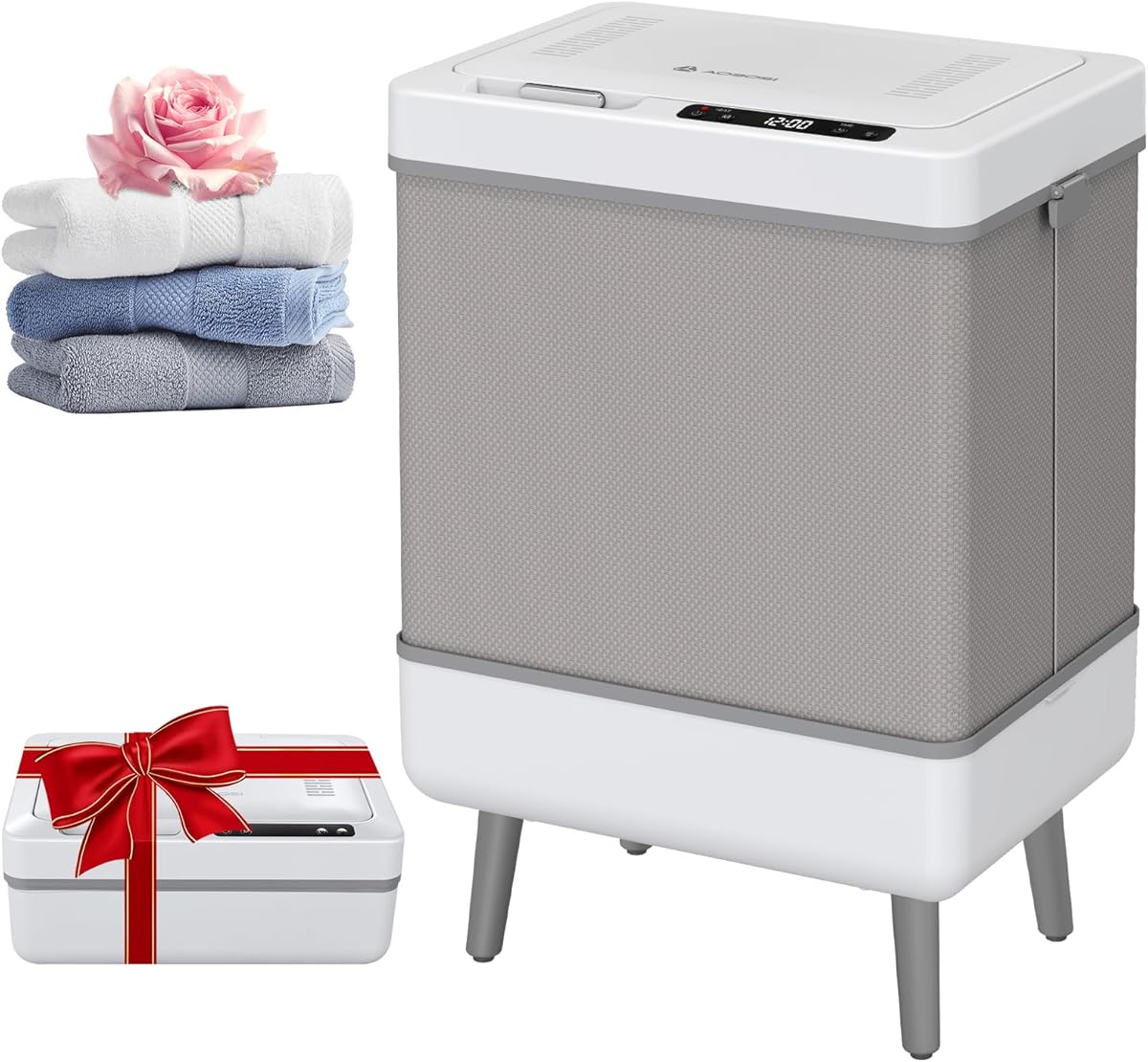AAOBOSI Towel Warmer,4 in 1 Heating-Drying-Delaying-Foldable 35L Quick Heating Towel Warmers Portable Towel Heater Dryer for Bathrooms,Spas,12 Level Timer&Auto Shut Off,Great Gift for Loved Ones