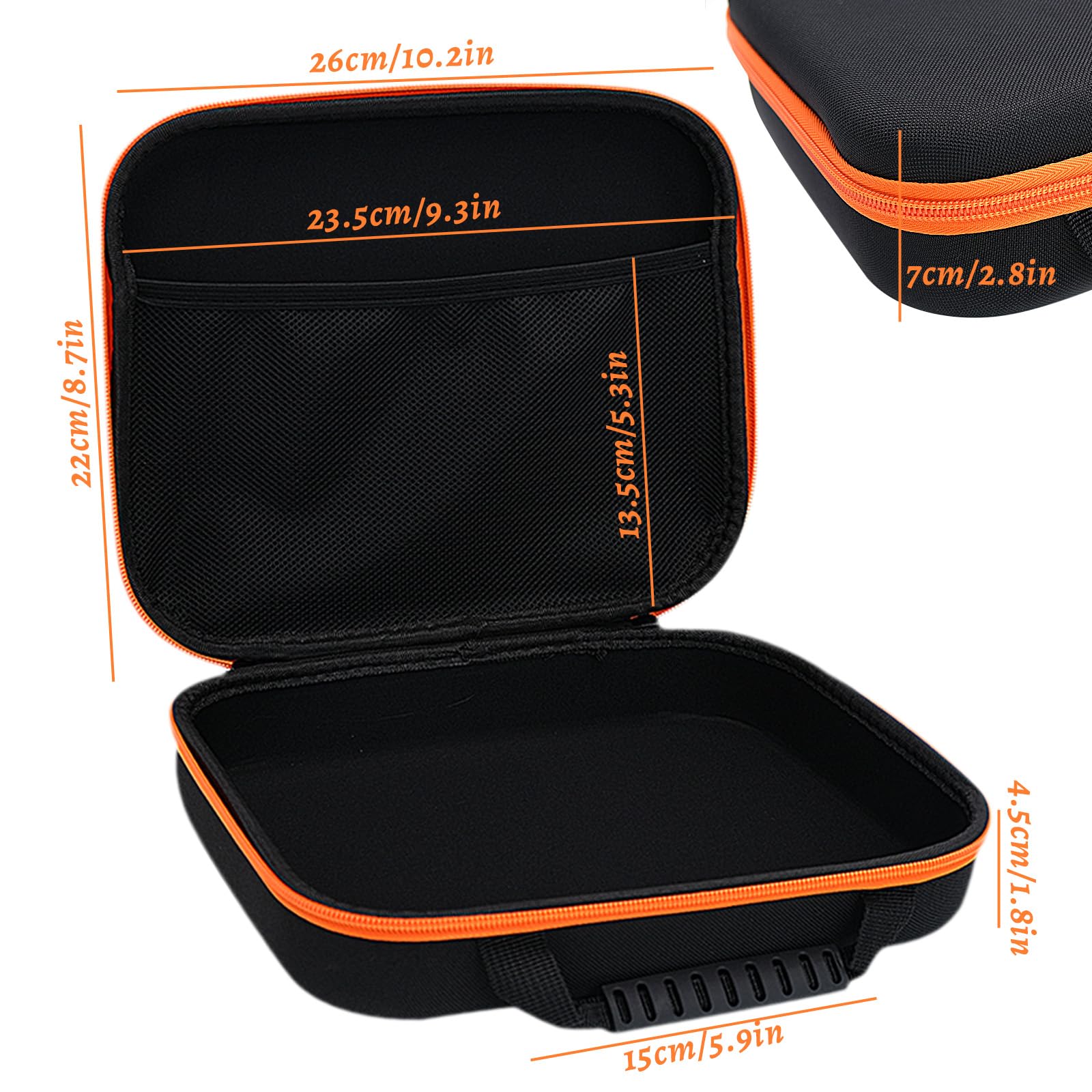 Custodia per Accessori per Trapano Elettrico,Borsa per attrezzi con scatola,Borsa rigida in EVA nera,27 * 22 * 7.5 CM