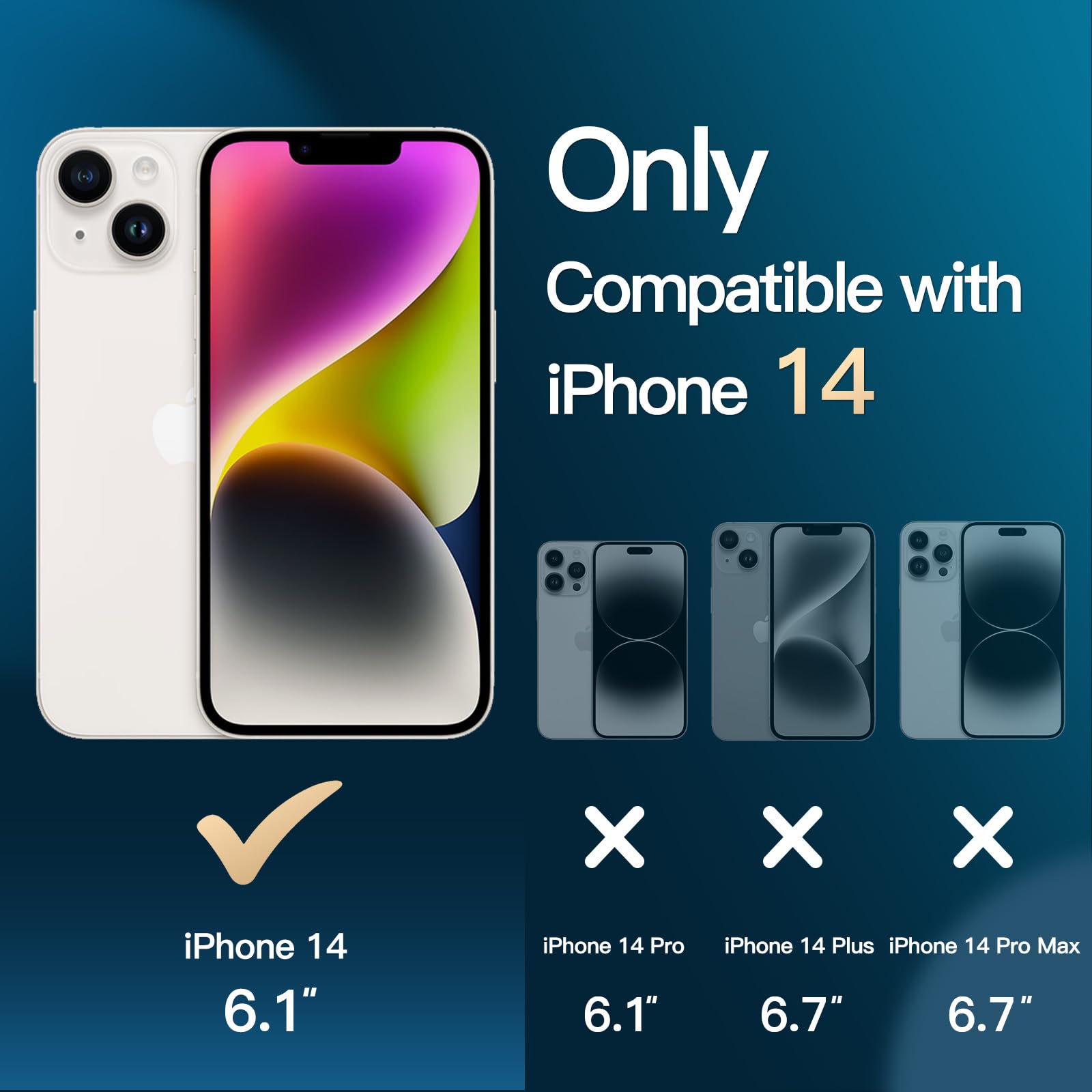 Amazon.co.jp: JETech 3 in 1 iPhone 14 6.1 インチ用 マグネット 