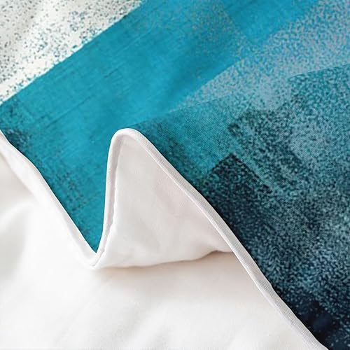 Miniatura 5 de Erosebridal Juego de funda de edredón de 100 % algodón turquesa, tamaño individual, verde azulado y gris, para niñas y adultos, funda de edredón de