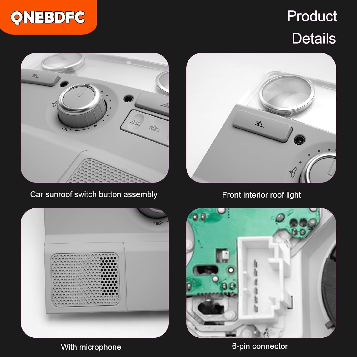 Overhead Console Sunroof Switch Assembly For VW Jetta MK5 For Passat B6 For Golf 6, Front Reading Light Lamp Map Dome Replace-grey