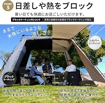 クイックキャンプ ワイドスクリーンタープ＋キャノピーポール2本セット