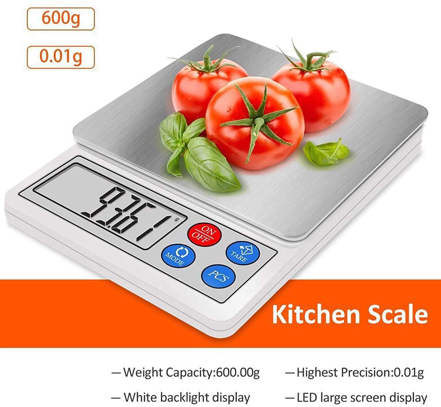 MRKU Báscula de Cocina Digital con Pantalla LCD, báscula para Alimentos, báscula electrónica, fácil de Limpiar, Utilizada para Pesar Frutas y Verduras