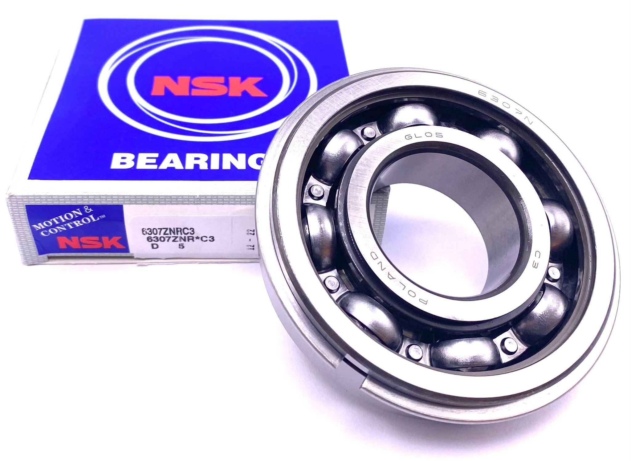 NSK 6307 Z NR C3 Ball Bearing Metal Shielded One Side + SNAP Ring