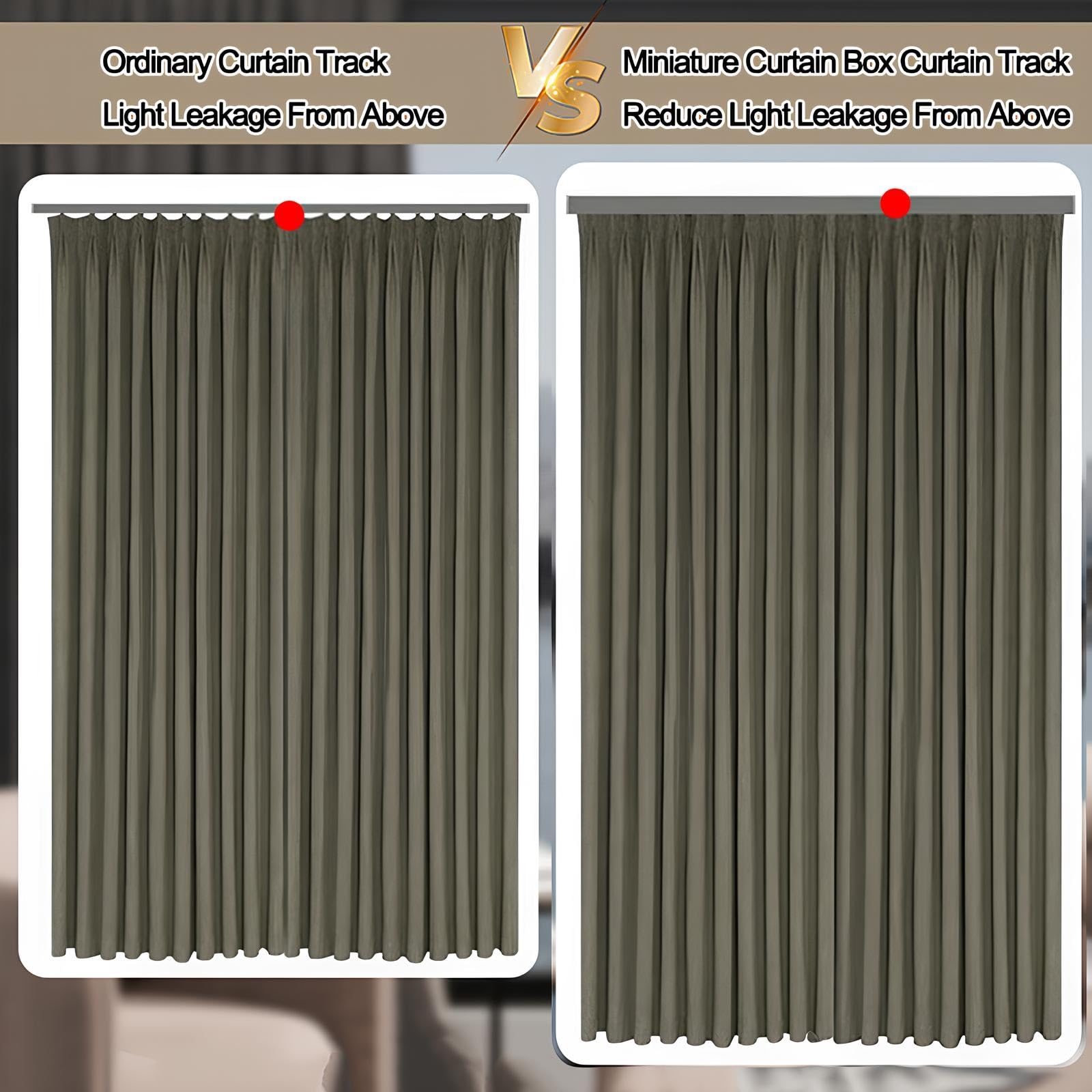 Gardinenschiene Vorhangschiene Aluminium Gardinenstange Geräuschloses Duschvorhangstange Für Fenster, Raumteiler, Duschen(Gray-Wall,1.2m)