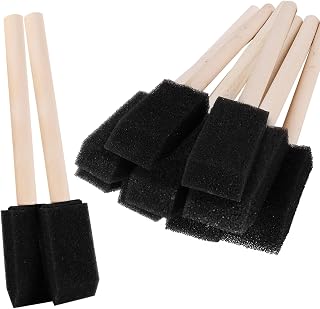 ZUFECY Foam Paint Brushes 18-Pack - 1" Wood Handle Sponge Applicators for Acrylics, Stains, Varnishes & Crafts