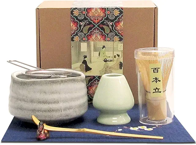 Japanese Matcha Tea Set - 7-Piece Ceremony Kit with Bamboo Tools