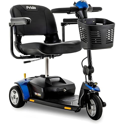Pride Mobility Go Go Elite Traveller 3-wheel Scooter - Travel Mobility for Adults, 12 Ah Battery, 300 Lbs Weight Capacity, Blue, Seat Dimensions - 17" W x 17" D - SC40E