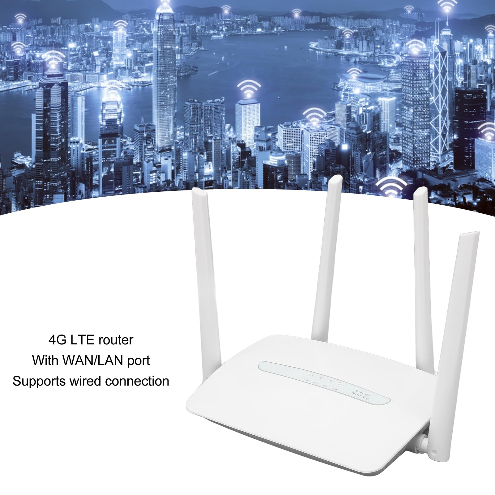 GOWENIC Router WiFi 4G LTE con Slot per Scheda SIM, Modem Router con Antenne Esterne Porta LAN WAN e Hotspot WiFi, Supporta 32 Utenti (Spina Europea)