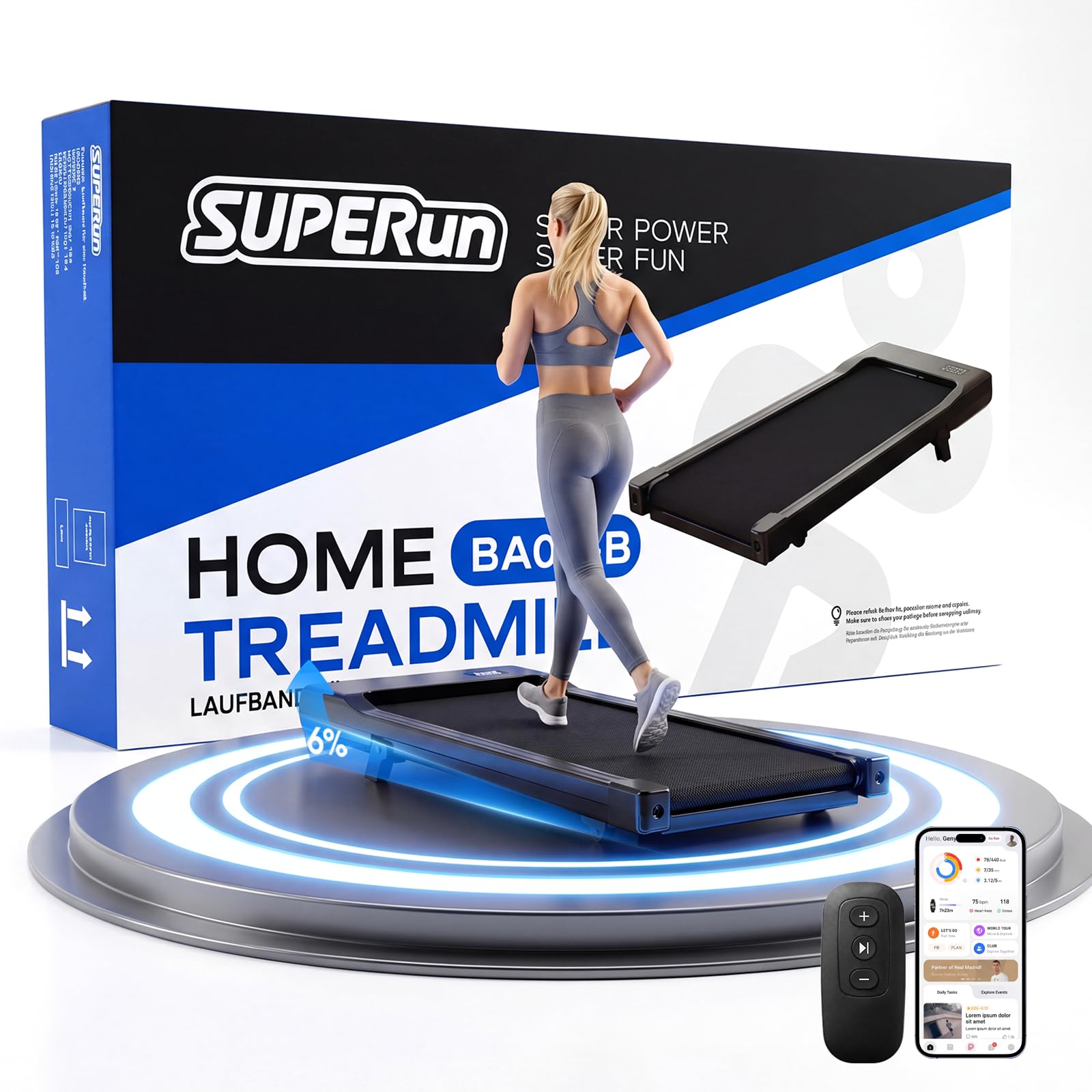 Superun Walking Pad max 159 KG/136 KG