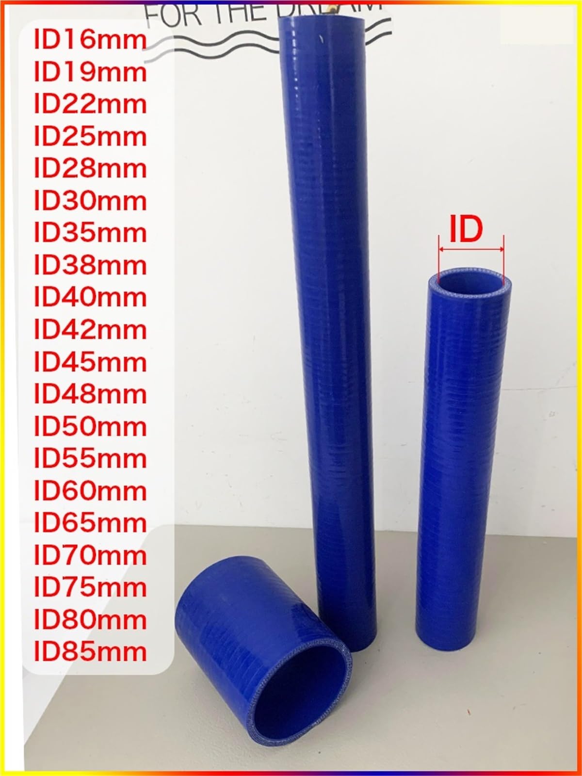 Długość 10 cm prosta silikonowa rura intercoolera wąż chłodziwa wysoka temperatura wysokie ciśnienie turbo wysyła 2 zaciski Wąż silnika(Blue ID55x100mm)
