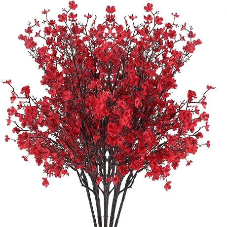 AILANDA Valentines Day Faux Flowers - 6 Bundles Babys Breath Artificial Flowers,...