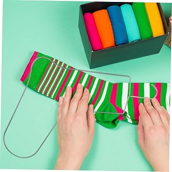 2Pcs Stainless Steel Sock Blockers Sock Display Stands for Shaping and Drying Knitted Crocheted Socks Elegant Sock Hanging Tools for Blocking and Professional