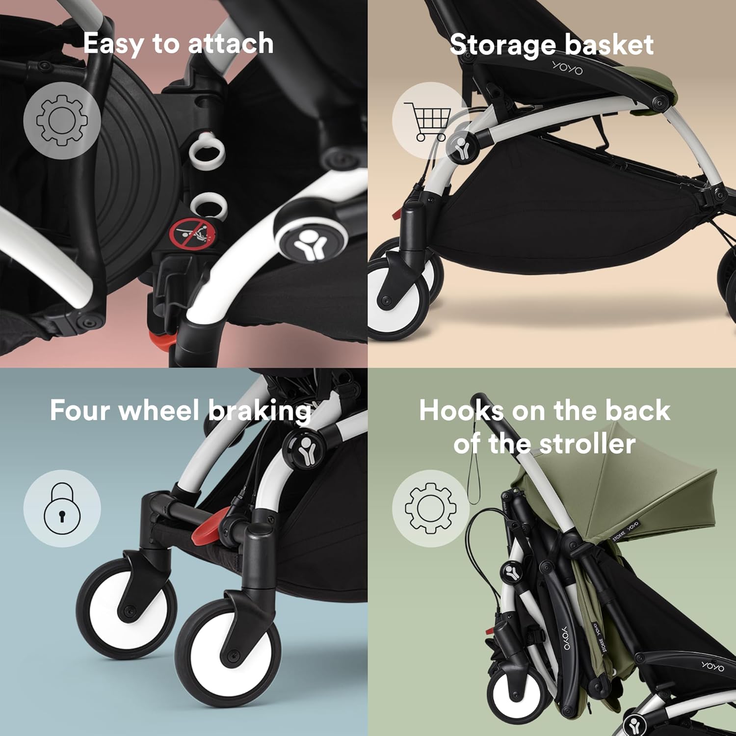 Stokke YOYO Connect, White - Turn Your YOYO2 or YOYO3 Stroller into a Double Stroller - Still Compact & Easy to Maneuver