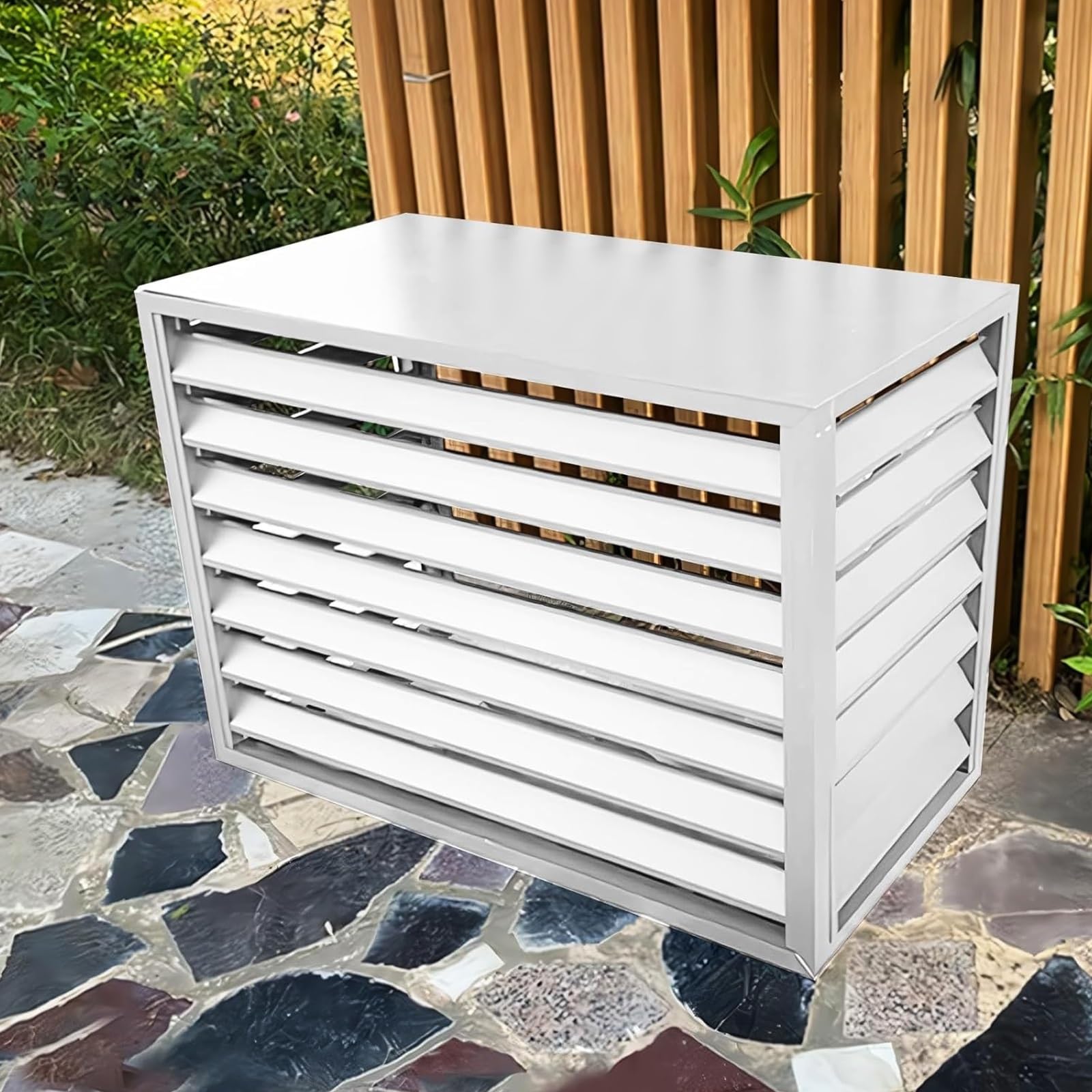 Osłona klimatyzatora ochrona przed kradzieżą do mini systemu dzielonego skraplacza zewnętrznego wodoodporna pokrywa klimatyzatora pasuje do ekranowania 1,5P białego na każdą pogodę.