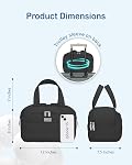 TOPDesign Sac de toilette de voyage pour les femmes, Grand sac de toilette tampon, Léger Organisateur de maquillage cosmétique avec poignée pour voyager, Accessoires, Essentiels, Articles de toilette (noir)